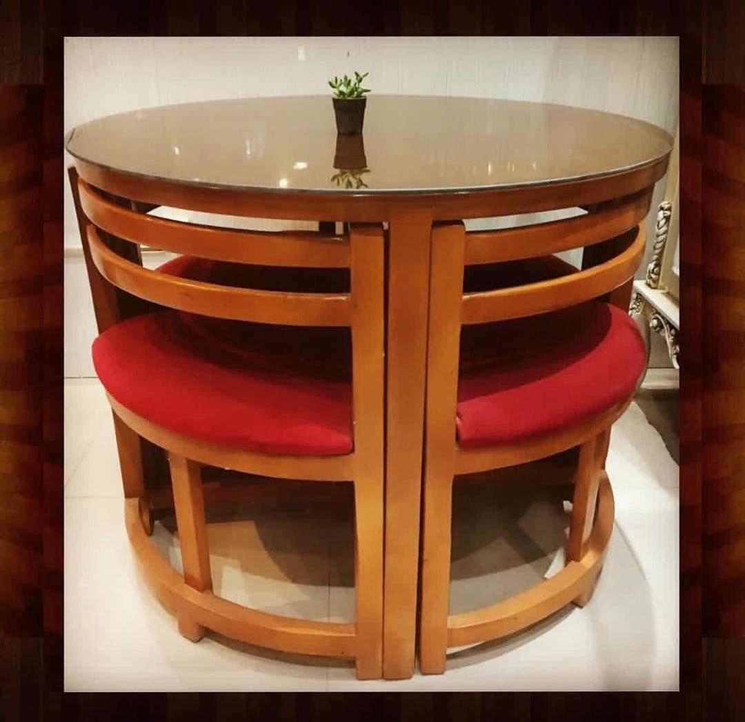 myz-naharkhory-6-nfrh میز ناهارخوری 4 نفره کمجا چوبی - Image 1